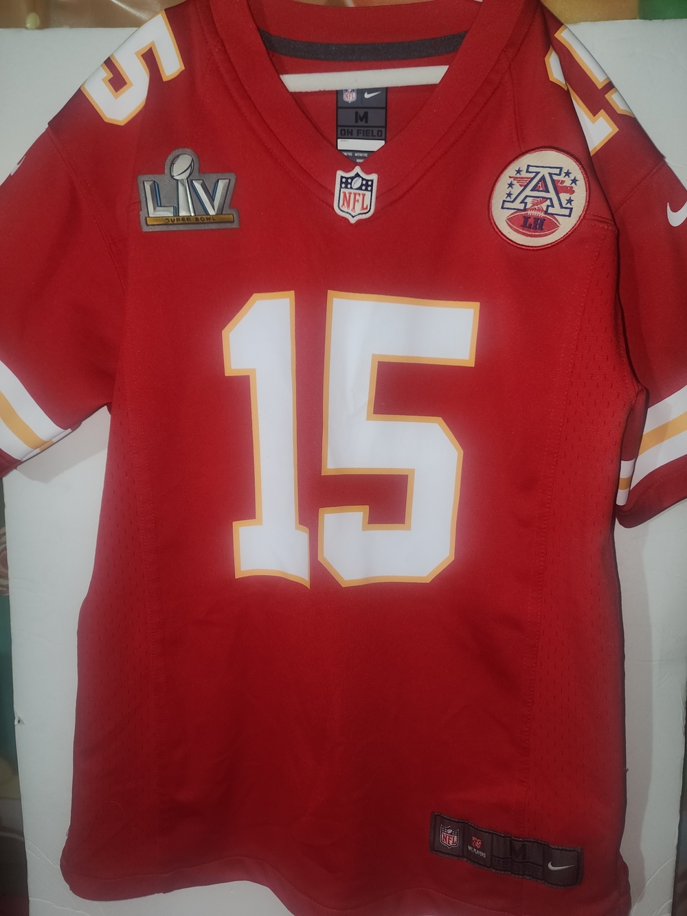 Nike Kids Red #15 Football Jersey with Super Bowl LIV Patch